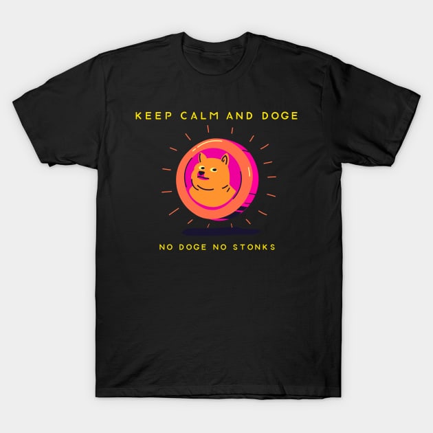 Keep Calm & Dogecoin 01 T-Shirt by Nangers Studio